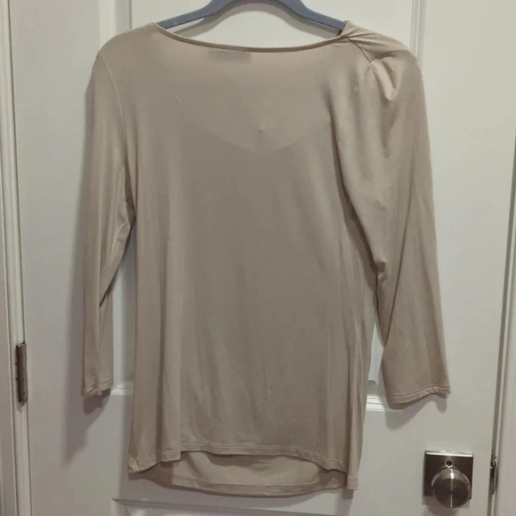 New With Tags Beige Cowl Neck 3/4 Sleeve Top by The Limited - Picture 3 of 3